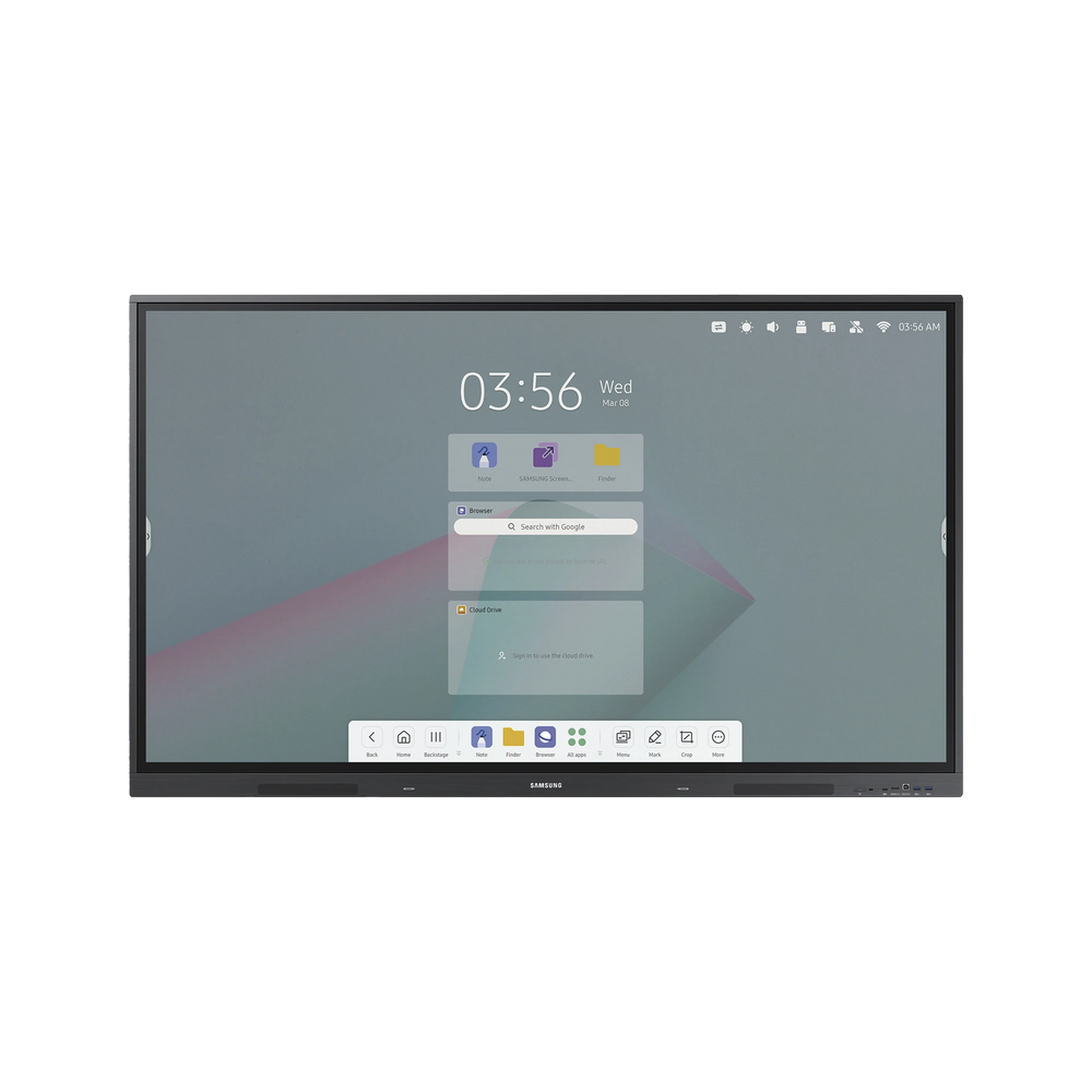 PANTALLA TACTIL INTERACTIVA 65" ANDROID 13 / TOUCH TIPO IR / UHD / 350 NITS / HDMI / USB / USB-C / WIFI / RJ45-VoIP - Telefonía IP - Videoconferencia-SAMSUNG ELECTRONICS-WA65D-Bsai Seguridad & Controles
