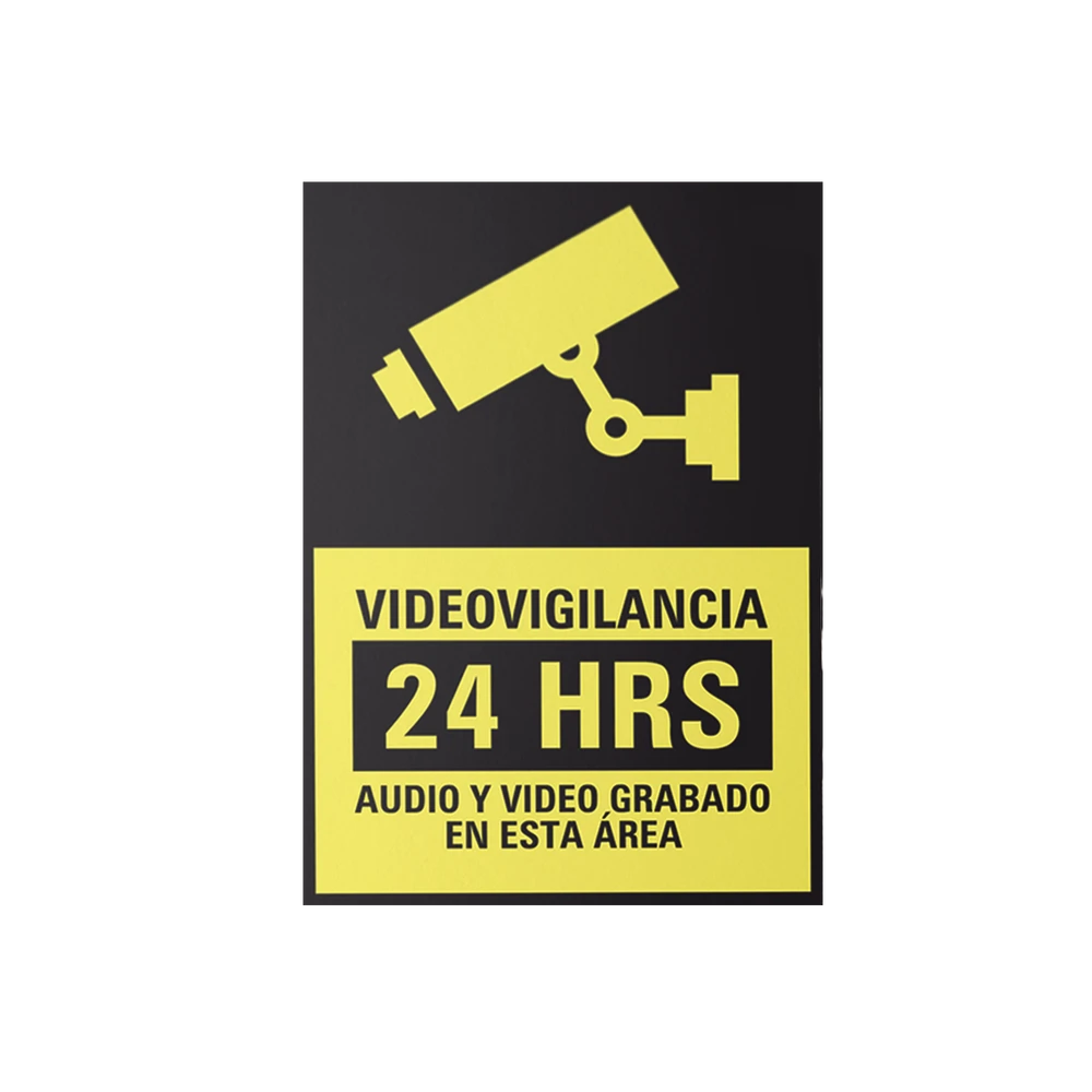 ETIQUETA DE VIDEOVIGILANCIA EN VINIL ADHESIVO MATE / PAQUETE CON 10-Accesorios Videovigilancia-SYSCOM-Bsai Seguridad & Controles