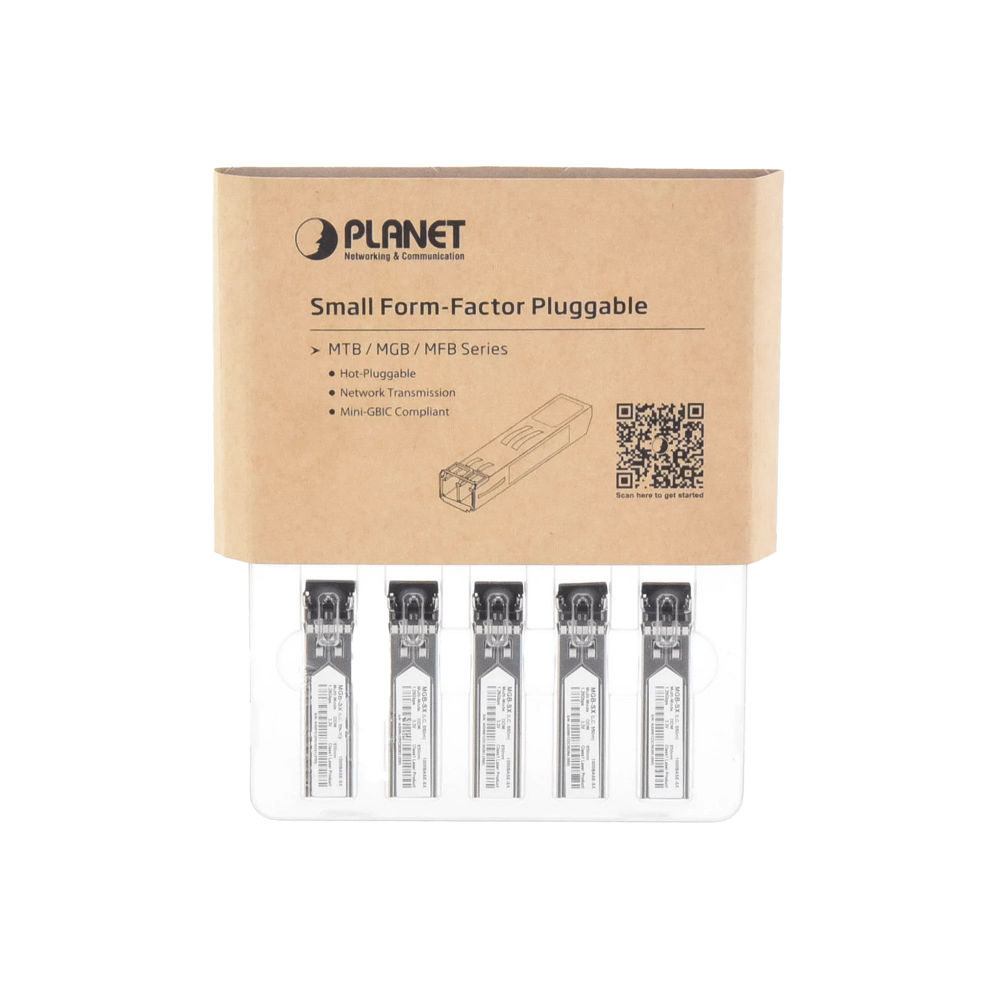 PAQUETE DE 10 PIEZAS DEL TRANSCEPTOR MINI-GBIC SFP 1G LC DUPLEX PARA FIBRA MULTIMODO 550 M-Networking-PLANET-Bsai Seguridad & Controles
