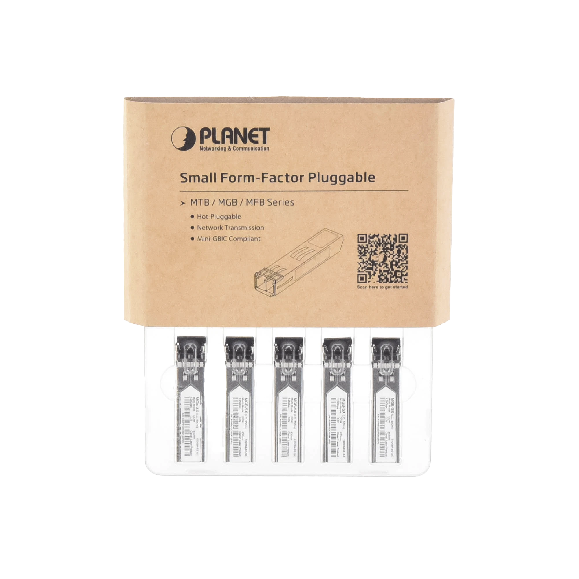 PAQUETE DE 10 PIEZAS DEL TRANSCEPTOR MINI-GBIC SFP 1G LC DUPLEX PARA FIBRA MULTIMODO 550 M-Networking-PLANET-Bsai Seguridad & Controles