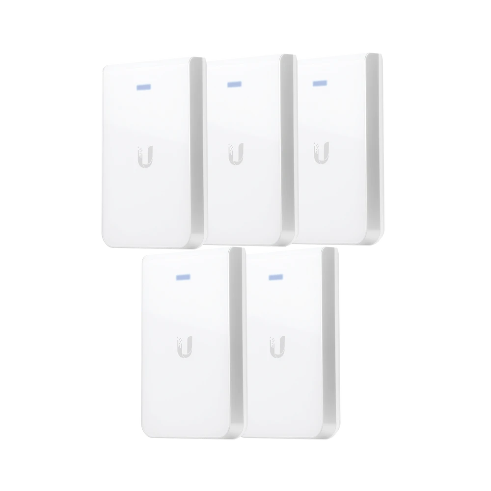 PAQUETE DE 5 ACCESS POINT UNIFI DOBLE BANDA MIMO 2X2 DE PARED PARA HABITACIONES DE HOTEL-Redes WiFi-UBIQUITI-Bsai Seguridad & Controles