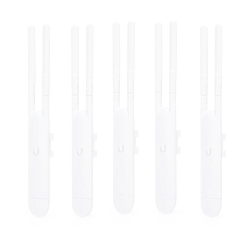 PAQUETE DE 5 ACCESS POINT UNIFI DOBLE BANDA PARA EXTERIOR, ANTENAS DESMONTABLES 360° , 802.11AC MIMO 2X2, HASTA 100 USUARIOS POR EQUIPO. 802.3AF, SIN POE´S-Redes WiFi-UBIQUITI-UAP-AC-M-5-Bsai Seguridad & Controles