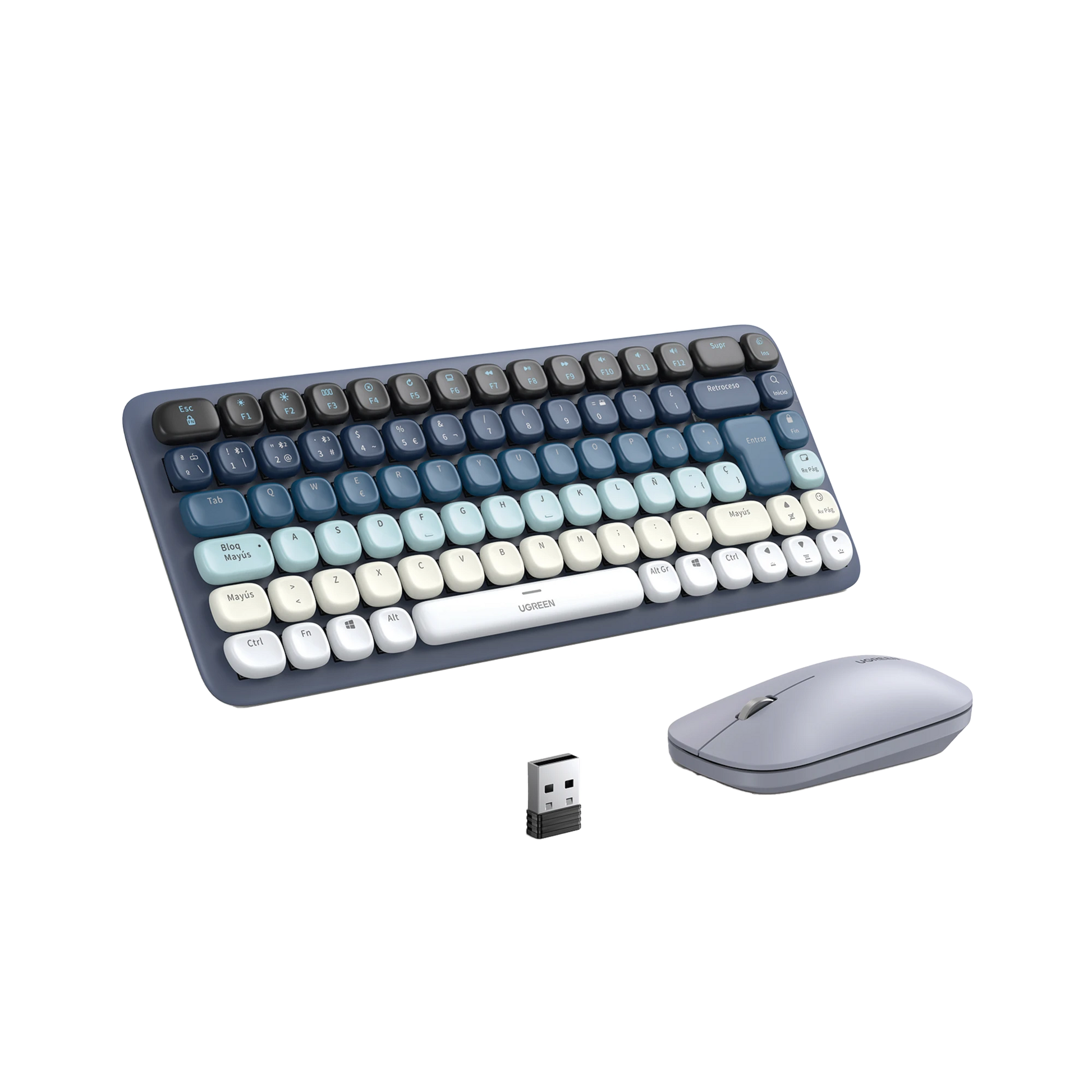 PAQUETE DE TECLADO Y MOUSE INALÁMBRICO UGREEN AZUL-Accesorios Generales-UGREEN-Bsai Seguridad & Controles