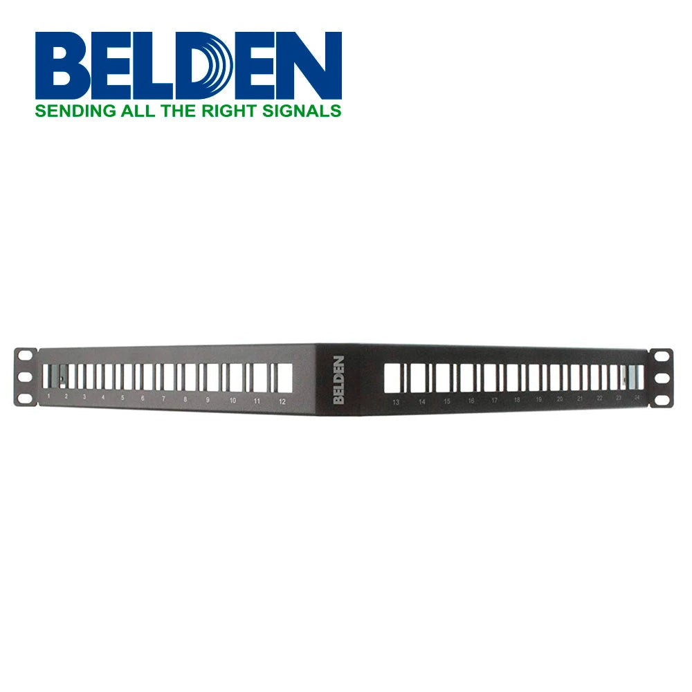 PATCH PANEL ANGULADO BELDEN AX104599 24 PUERTOS 1 UR MODULAR CAT 5E,6,6A-Patch Panels-BELDEN-Bsai Seguridad & Controles