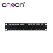 PATCH PANEL ENSON ENS-PA1210P5E 1UR PRECARGADO CAT5E 12 PUERTOS MONTAJE EN RACK DE 10 PULG DE PARED-Patch Panels-ENSON-Bsai Seguridad & Controles