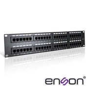 PATCH PANEL ENSON ENS-PA48P7 2UR PRECARGADO CAT6 48 PUERTOS MONTAJE EN RACK ESTANDAR 19-Patch Panels-ENSON-Bsai Seguridad & Controles