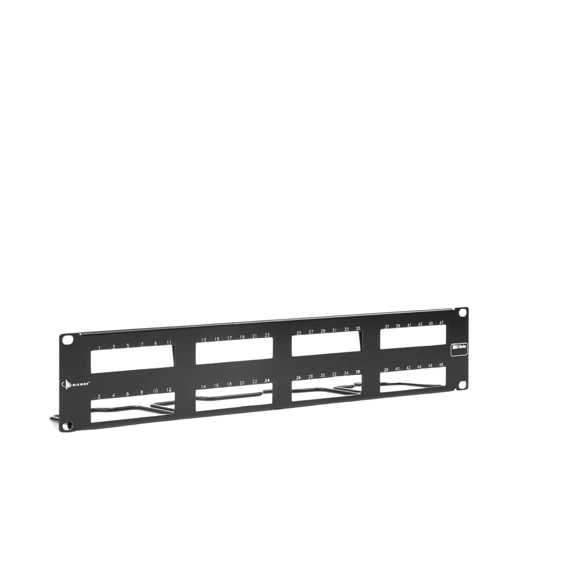 PATCH PANEL MAX VACIO ID VERTICAL UTP 48 PTOS PLANO 2U NEGRO-Cableado de Cobre-SIEMON-Bsai Seguridad & Controles