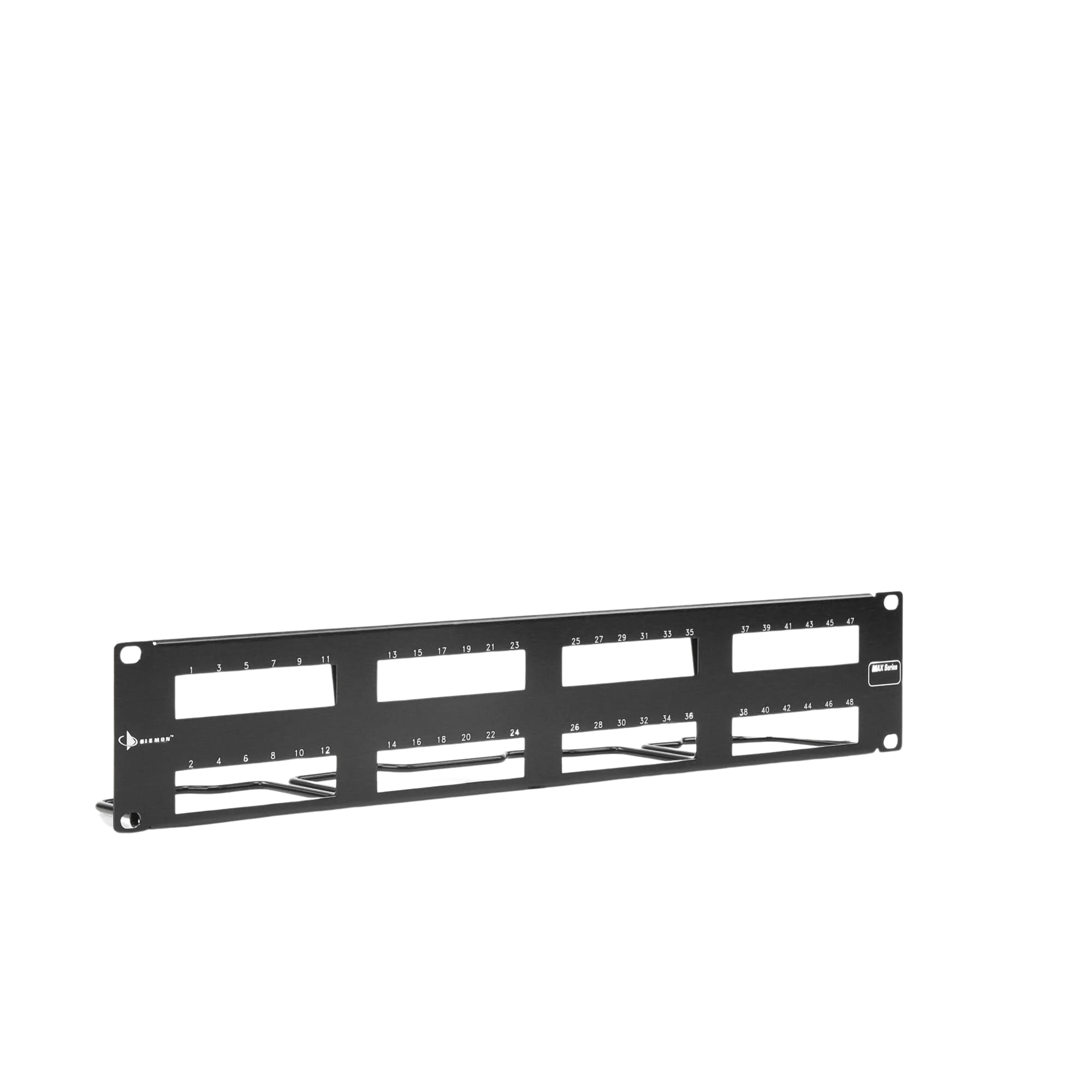 PATCH PANEL MAX VACIO ID VERTICAL UTP 48 PTOS PLANO 2U NEGRO-Cableado de Cobre-SIEMON-Bsai Seguridad & Controles