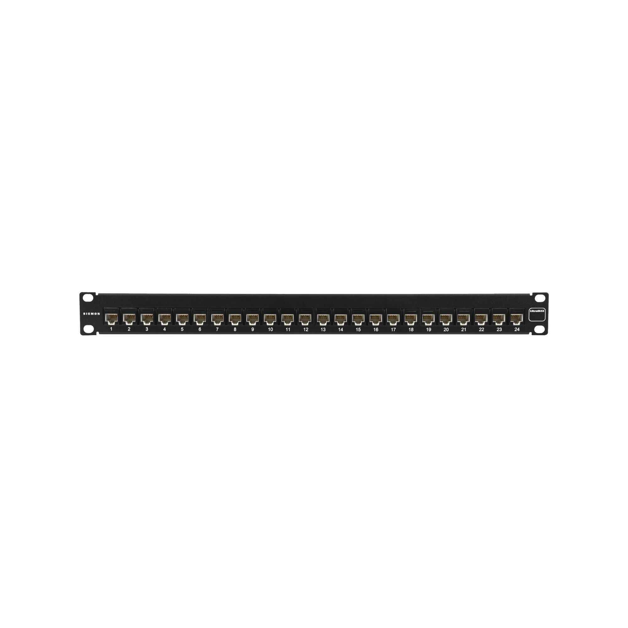 PATCH PANEL ULTRAMAX. UTP, PRECARGADO CON JACKS CAT5E, 24 PUERTOS, PLANO, 1U-Cableado de Cobre-SIEMON-Bsai Seguridad & Controles