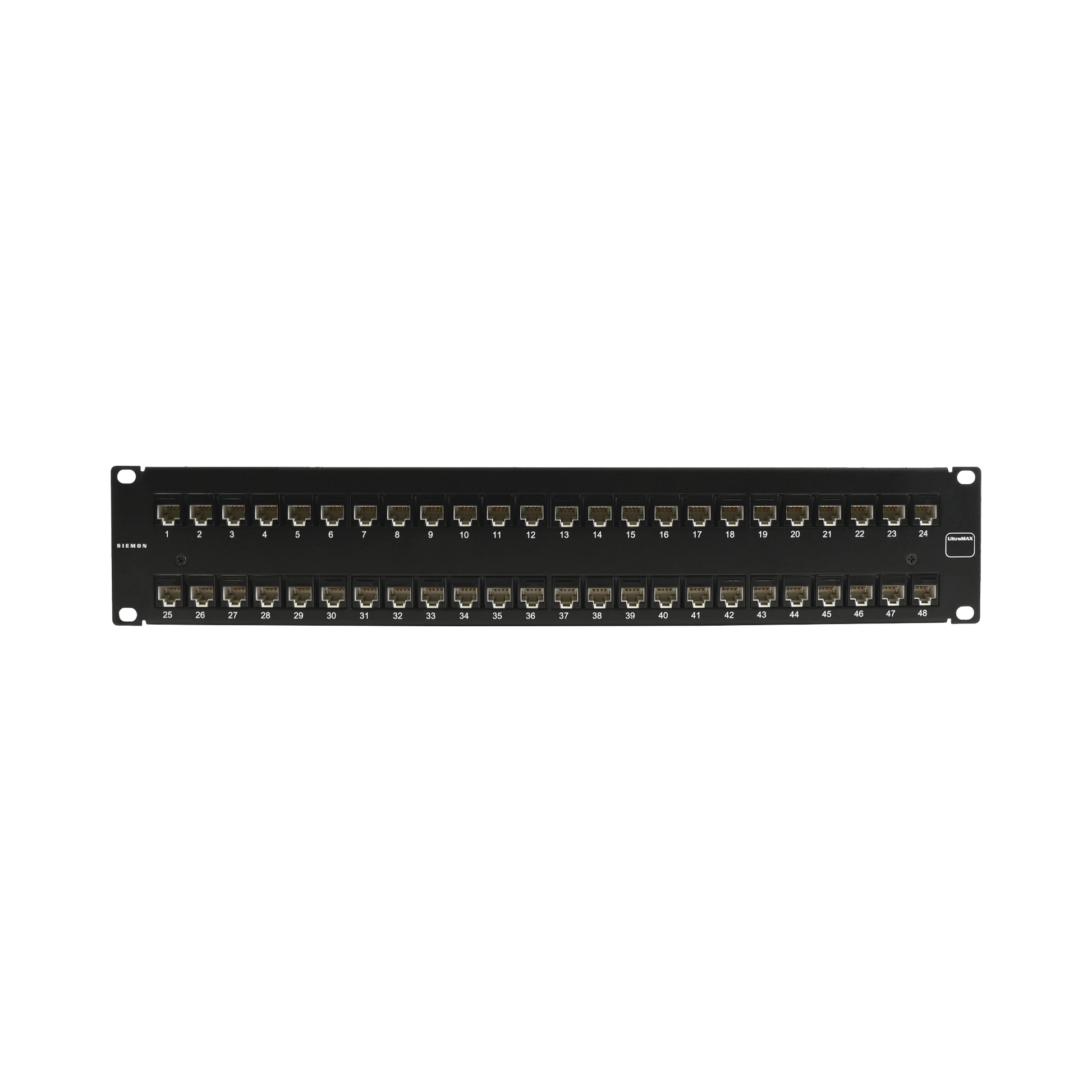 PATCH PANEL ULTRAMAX. UTP, PRECARGADO CON JACKS CAT5E, 48 PUERTOS, PLANO, 2U-Cableado de Cobre-SIEMON-Bsai Seguridad & Controles