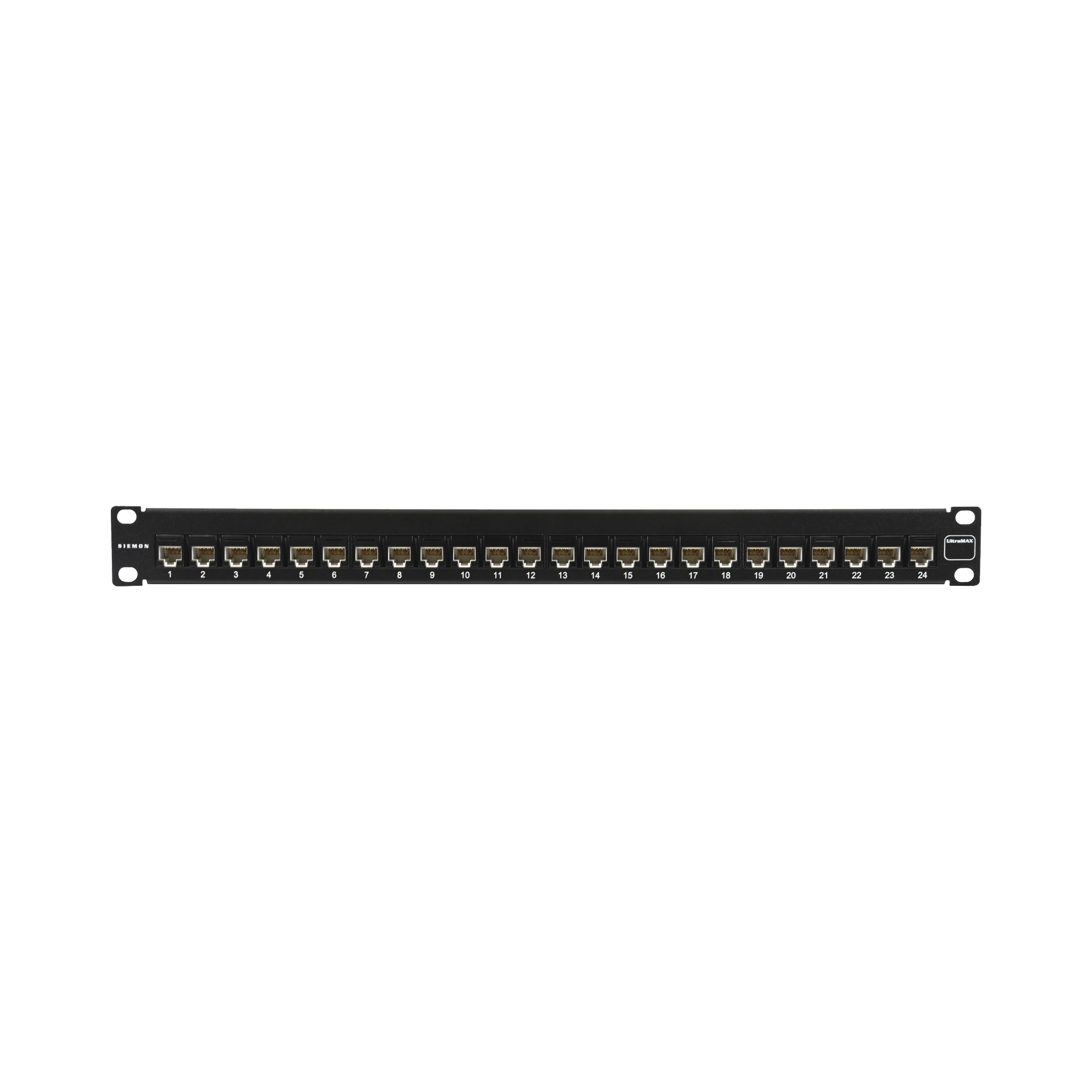 PATCH PANEL ULTRAMAX. UTP, PRECARGADO CON JACKS CAT6A, 24 PUERTOS, PLANO, 1U-Cableado de Cobre-SIEMON-Bsai Seguridad & Controles
