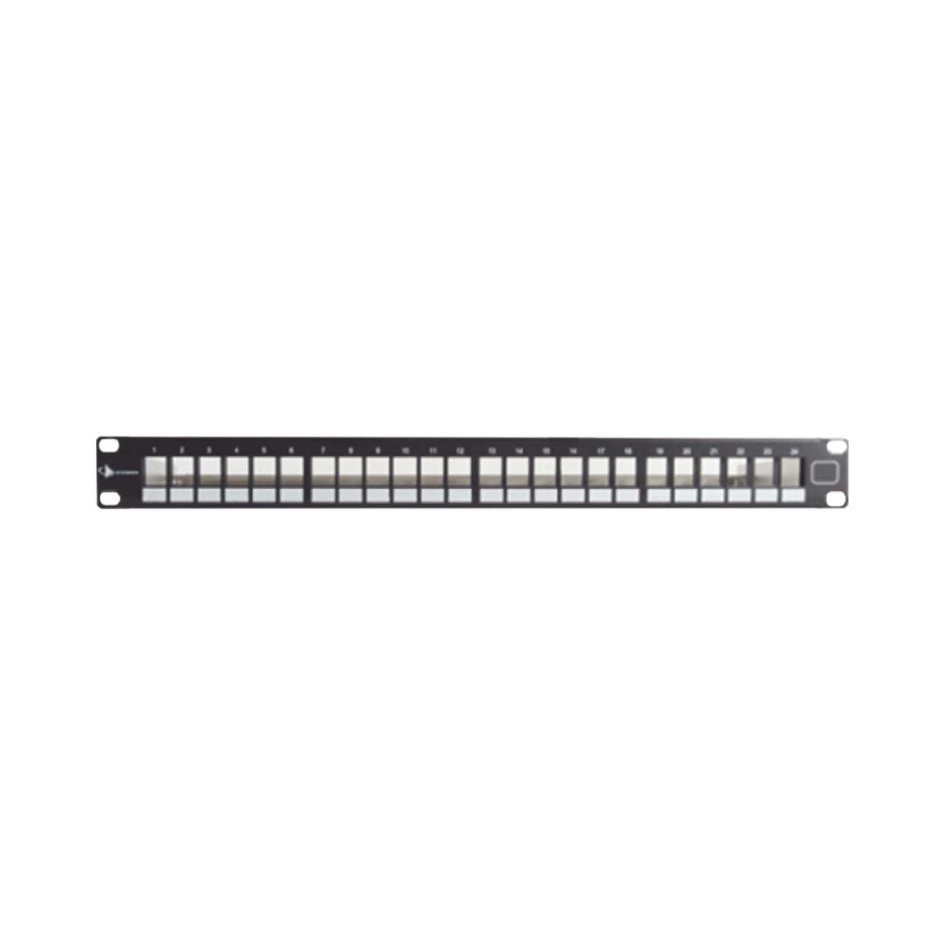 PATCH PANEL UTP KEYSTONE DE 24 PUERTOS MODULAR , PLANO, 1UR, COMPATIBLE CON JACKS KEYSTONE UTP Z-MAX® Y MAX®-Patch Panels-SIEMON-Bsai Seguridad & Controles