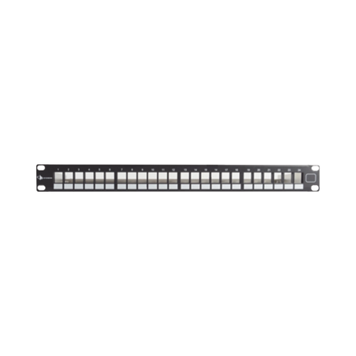 PATCH PANEL UTP KEYSTONE DE 24 PUERTOS MODULAR , PLANO, 1UR, COMPATIBLE CON JACKS KEYSTONE UTP Z-MAX® Y MAX®-Patch Panels-SIEMON-KPNL-F1-24-01S-Bsai Seguridad & Controles