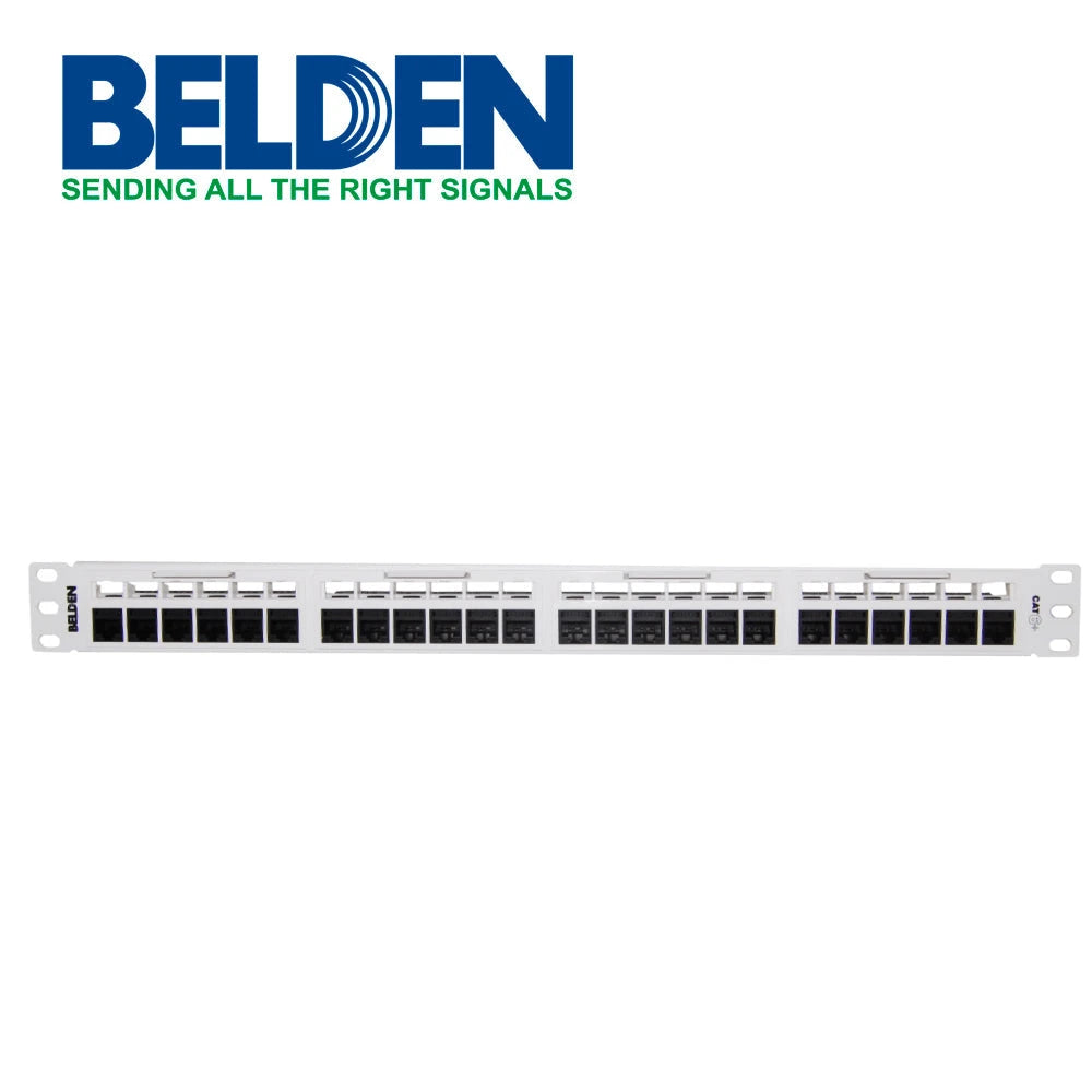 PATCH PANEL, REVCONNECT CAT6 BELDEN RV6PPF1U24WH 24 PUERTOS RJ45 (PRECARGADO) COLOR BLANCO 1 UNIDAD DE RACK HERRAMIENTA COMPATIBLE RVUTT01 USO INTERIOR CALIBRE DEL CONDUCTOR 23-24 AWG INCLUYE TORNILLOS CORREA VELCRO BARRA ADMINISTRACION TRASERA GUIA D...-Canalizacion-BELDEN-Bsai Seguridad & Controles