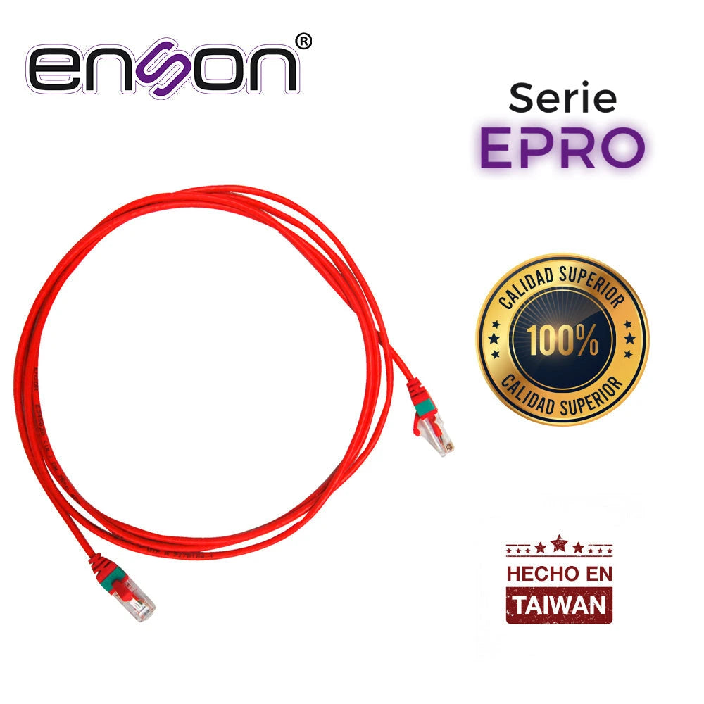 PATCHCORD RJ45 CAT6 ENSON EPRO-6PC210-RD DE 210CM CAT6 COLOR ROJO ULTRADELGADO IDEAL PARA TERMINADOS EN PATCHPANEL DE ALTA DENSIDAD-Canalizacion-ENSON-Bsai Seguridad & Controles