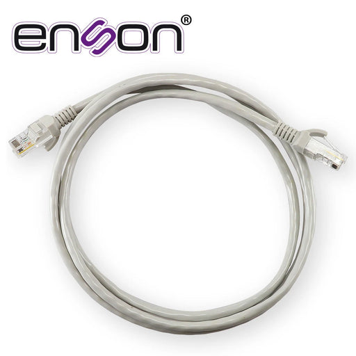 PATCHCORD UTP CAT5E ENSON P5E15 SERIE ECO CALIBRE 24 AWG CCA DE 1.5 METROS FORRO PVC COLOR GRIS PARA USO EN INTERIORES PARA CONECTAR EQUIPOS A REDES BASE 10,100-Patch Cords-ENSON-P5E15-Bsai Seguridad & Controles