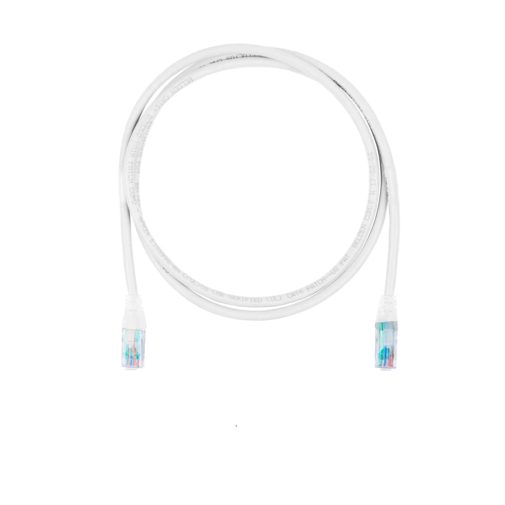 PATCHCORD UTP CAT6 BELDEN C601109004 FORRO PVC BLANCO CMR-RISER 4 PARES CALIBRE CONDUCTOR 24 AWG 100% COBRE USO INTERIOR PARTES RELACIONADAS:CONECTORES MODULARES CAT6 PATCH PANEL CAT6 LONGITUD 4 PIES 1.2 METROS-Patch Cords-BELDEN-Bsai Seguridad & Controles