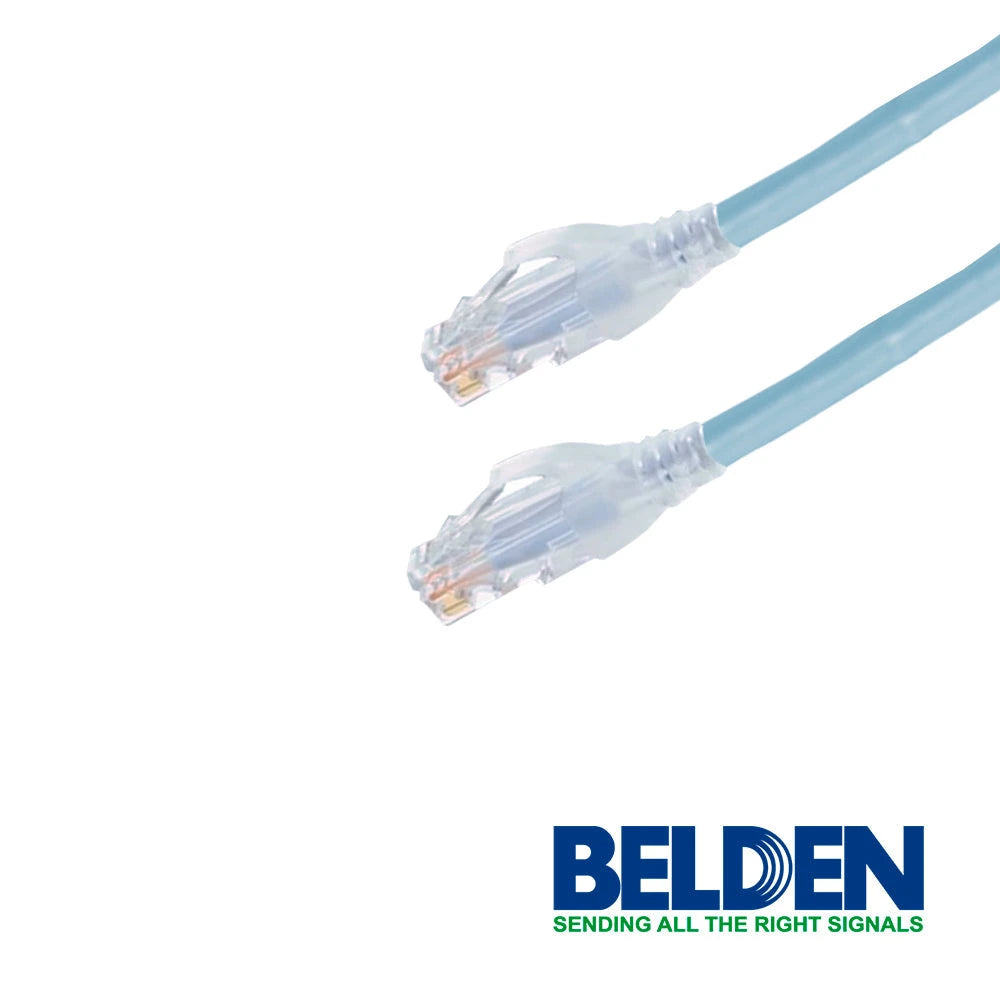 PATCHCORD UTP CAT6 BELDEN C601116007 FORRO PVC AZUL CLARO CMR-RISER 4 PARES CALIBRE CONDUCTOR 24 AWG 100% COBRE USO INTERIOR PARTES RELACIONADAS:CONECTORES MODULARES CAT6 PATCH PANEL CAT6 LONGITUD 7 PIES 2.1 METROS-Patch Cords-BELDEN-Bsai Seguridad & Controles