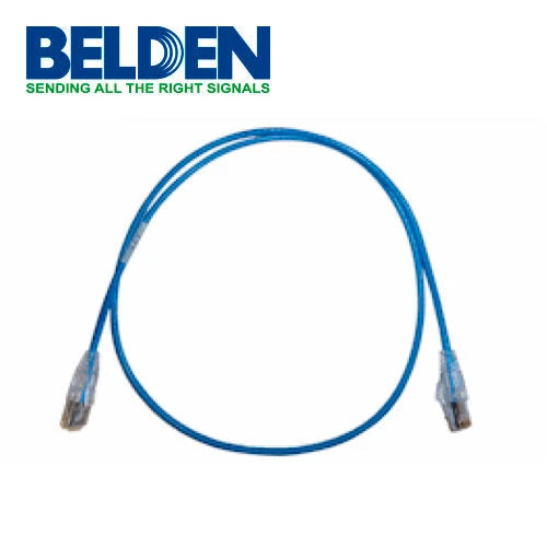 PATCHCORD UTP CAT6 BELDEN C6D1106002 FORRO PVC AZUL CMR-RISER 4 PARES CALIBRE CONDUCTOR 28 AWG DIÁMETRO REDUCIDO MULTIFILAR COBRE ESTAÑADO USO INTERIOR PARTES RELACIONADAS:CONECTORES MODULARES CAT6 PATCH PANEL CAT6 LONGITUD 2 PIES 0.6 METROS-Canalizacion-BELDEN-C6D1106002-Bsai Seguridad & Controles