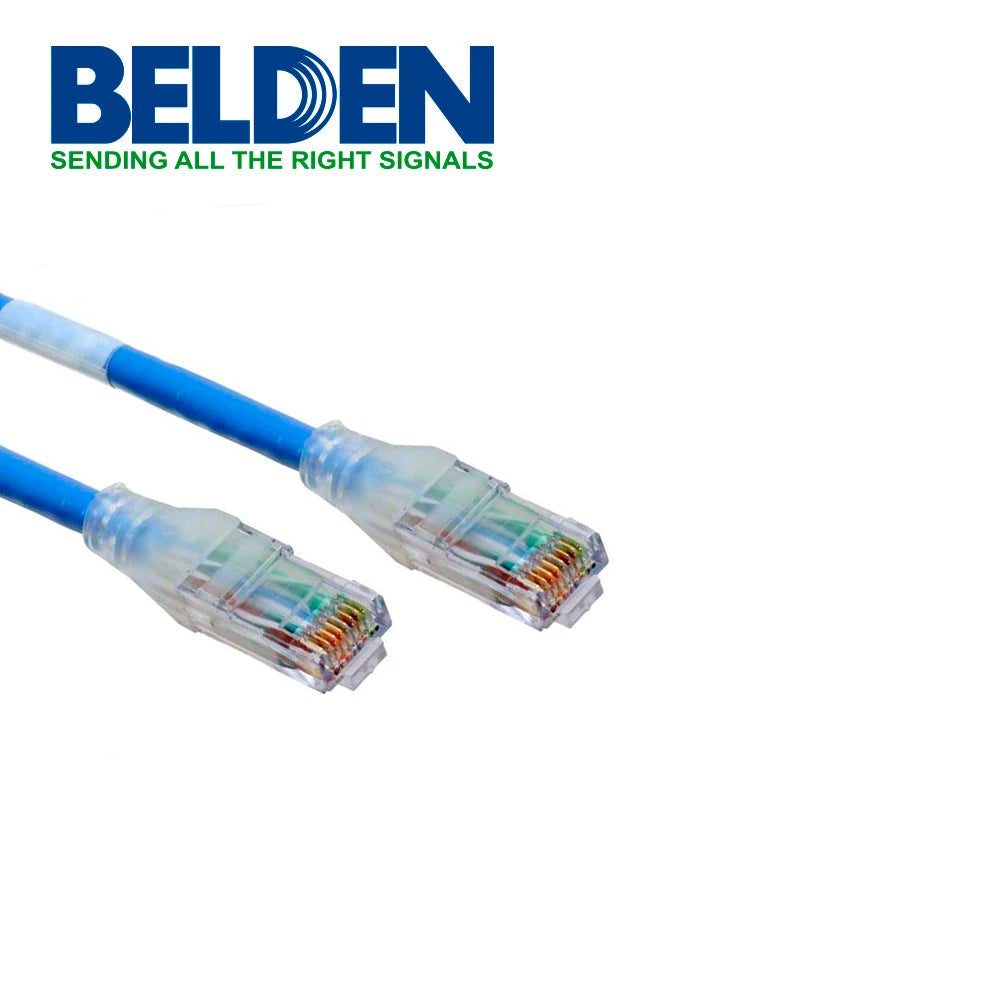 PATCHCORD UTP CAT6 BELDEN C6D1106007 FORRO PVC AZUL CMR-RISER 4 PARES CALIBRE CONDUCTOR 28 AWG DIAMETRO REDUCIDO COBRE ESTAÑADO MULTIFILAR USO INTERIOR PARTES RELACIONADAS: CONECTORES MODULARES CAT6 PATCH PANEL CAT6 LONGITUD 7 PIES 2.1 METROS-Patch Cords-BELDEN-Bsai Seguridad & Controles