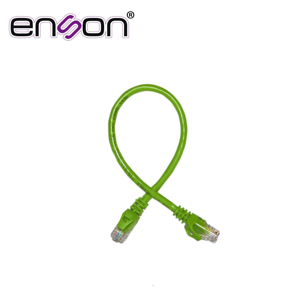 PATCHCORD UTP ENSON P6003E SERIE PRO 100-II 100% COBRE COLOR VERDE 30CM PARA MEJOR IDENTIFICACION DE SOLUCIONES EN RACKS Y GABINETES-Patch Cords-ENSON-Bsai Seguridad & Controles