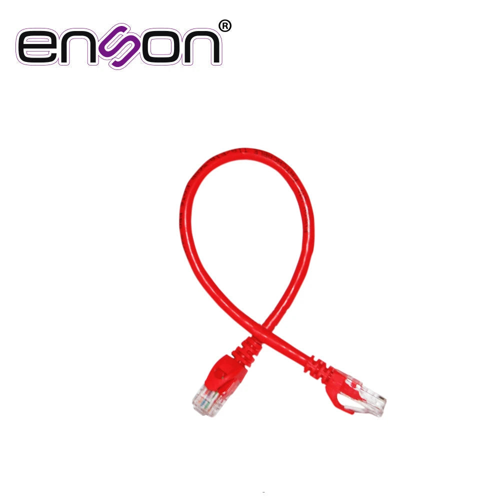 PATCHCORD UTP ENSON P6003R SERIE PRO 100-II 100% COBRE COLOR ROJO 30CM PARA MEJOR IDENTIFICACION DE SOLUCIONES EN RACKS Y GABINETES-Patch Cords-ENSON-Bsai Seguridad & Controles