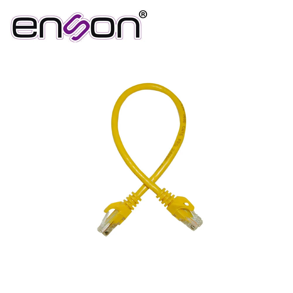 PATCHCORD UTP ENSON P6003Y SERIE PRO 100-II 100% COBRE COLOR AMARILLO 30CM PARA MEJOR IDENTIFICACION DE SOLUCIONES EN RACKS Y GABINETES-Patch Cords-ENSON-Bsai Seguridad & Controles