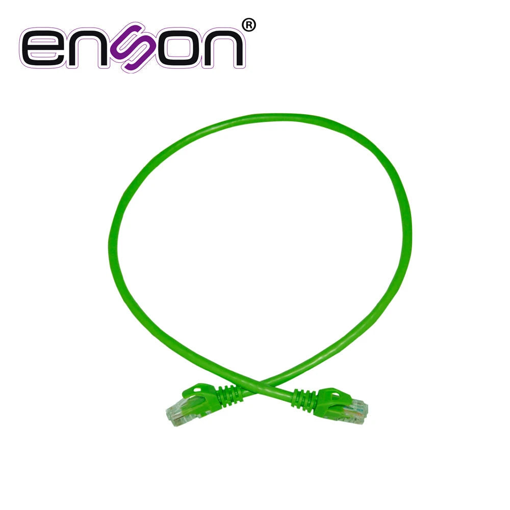PATCHCORD UTP ENSON P6006E SERIE PRO 100-II 100% COBRE COLOR VERDE 60CM PARA MEJOR IDENTIFICACION DE SOLUCIONES EN RACKS Y GABINETES-Patch Cords-ENSON-Bsai Seguridad & Controles