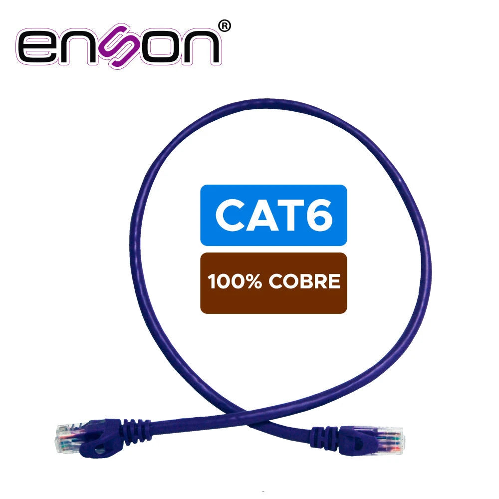 PATCHCORD UTP ENSON P6006P SERIE PRO 100-II 100% COBRE COLOR MORADO 60CM PARA MEJOR IDENTIFICACION DE SOLUCIONES EN RACKS Y GABINETES-Patch Cords-ENSON-Bsai Seguridad & Controles