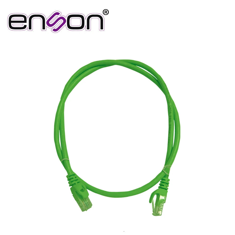 PATCHCORD UTP ENSON P6009E SERIE PRO 100-II 100% COBRE COLOR VERDE 90CM PARA MEJOR IDENTIFICACION DE SOLUCIONES EN RACKS Y GABINETES-Patch Cords-ENSON-Bsai Seguridad & Controles