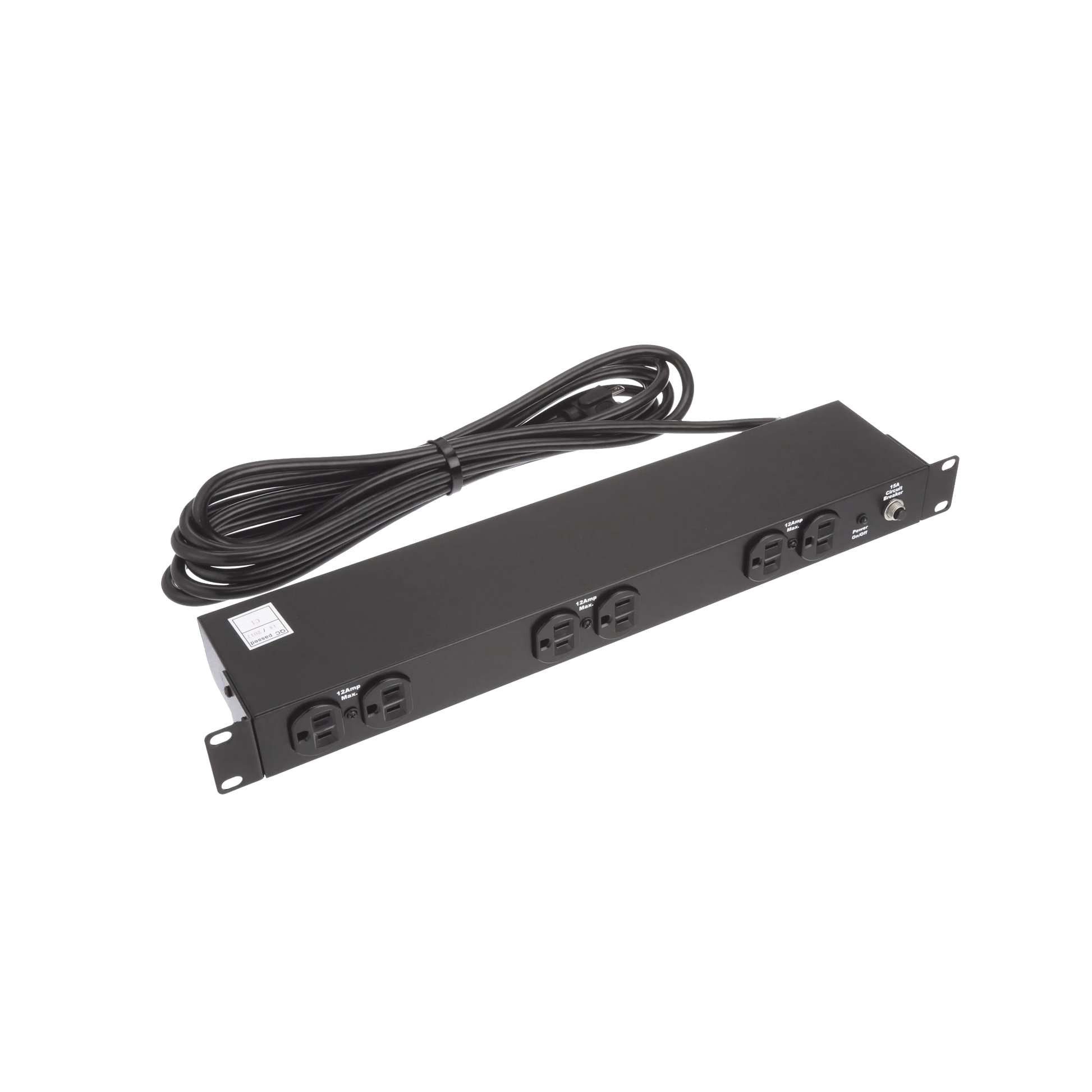 PDU BÁSICO DE MONTAJE EN RACK, CON 6 SALIDAS FRONTALES NEMA 5-15R, ENCHUFE DE ENTRADA NEMA 5-15P, DE 19IN, 1UR, 15 AMP, 120 VCA-Racks y Gabinetes-HOFFMAN-Bsai Seguridad & Controles