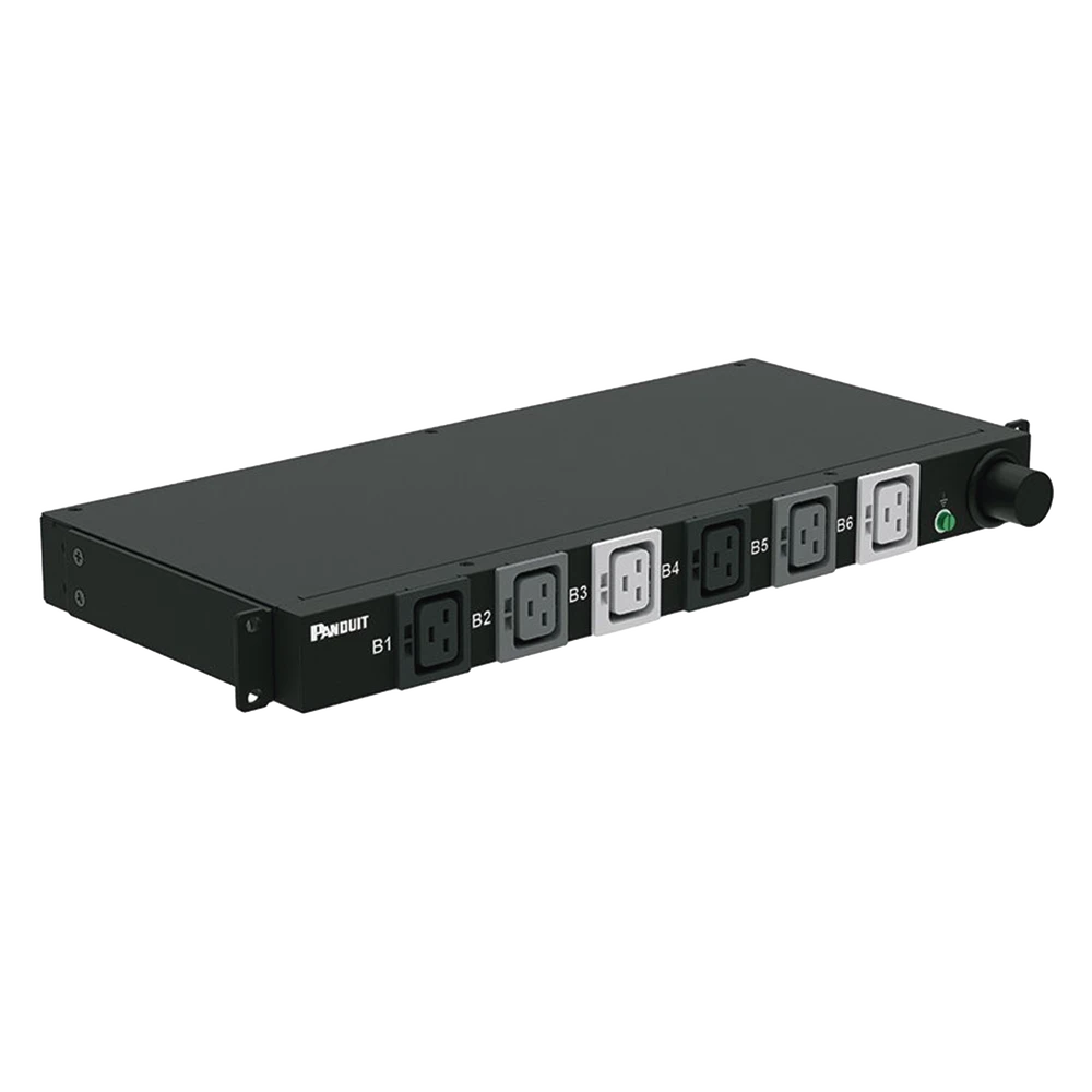 PDU BÁSICO PARA DISTRIBUCIÓN DE ENERGÍA, PLUG DE ENTRADA TRIFÁSICO CS8365C, CON 6 CONTACTOS C19, INSTALACIÓN HORIZONTAL DE 19IN, 1UR, 50 AMP, 208 VCA-Energía-PANDUIT-Bsai Seguridad & Controles