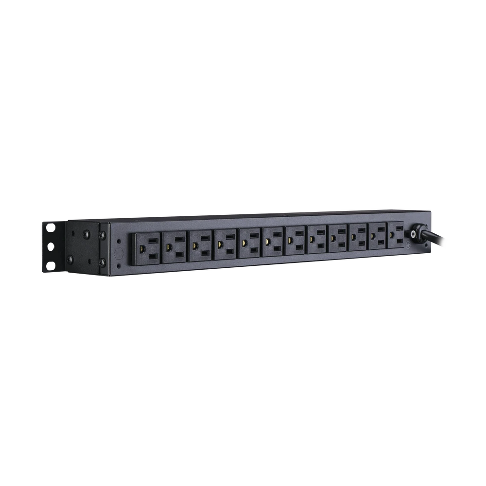 PDU PARA DISTRIBUCIÓN DE ENERGÍA BÁSICO CON 12 TOMAS NEMA 5-15R TRASERAS Y 2 TOMAS 5-15R DELANTERAS DE 1U DE RACK-Pdu-CYBERPOWER-Bsai Seguridad & Controles