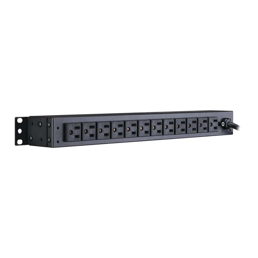 PDU PARA DISTRIBUCIÓN DE ENERGÍA BÁSICO CON 12 TOMAS NEMA 5-15R TRASERAS Y CLAVIJA NEMA 5-15P DE 1U DE RACK-Pdu-CYBERPOWER-Bsai Seguridad & Controles