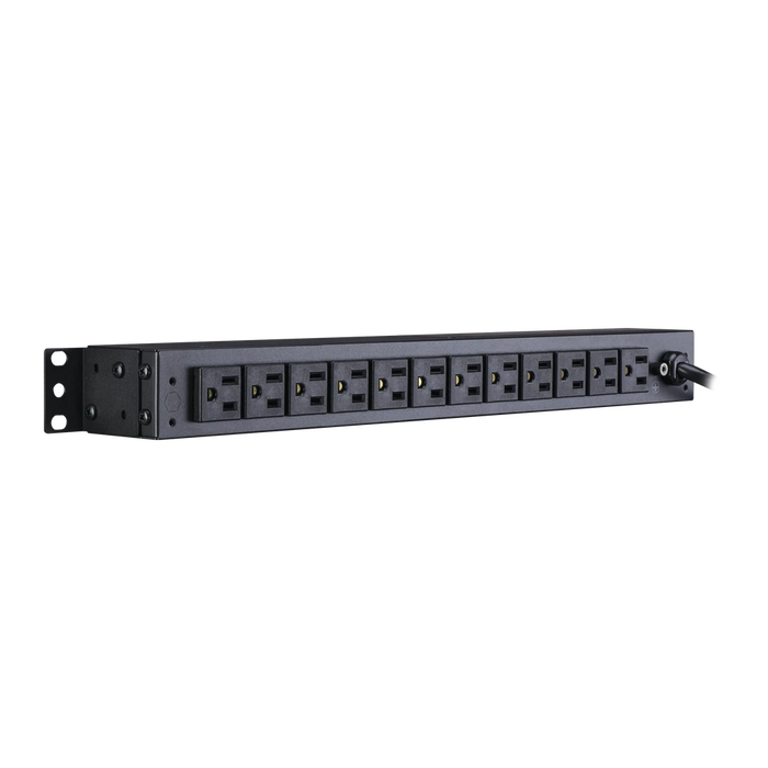 PDU PARA DISTRIBUCIÓN DE ENERGÍA BÁSICO CON 12 TOMAS NEMA 5-15R TRASERAS Y CLAVIJA NEMA 5-15P DE 1U DE RACK-Pdu-CYBERPOWER-PDU15B12R-Bsai Seguridad & Controles