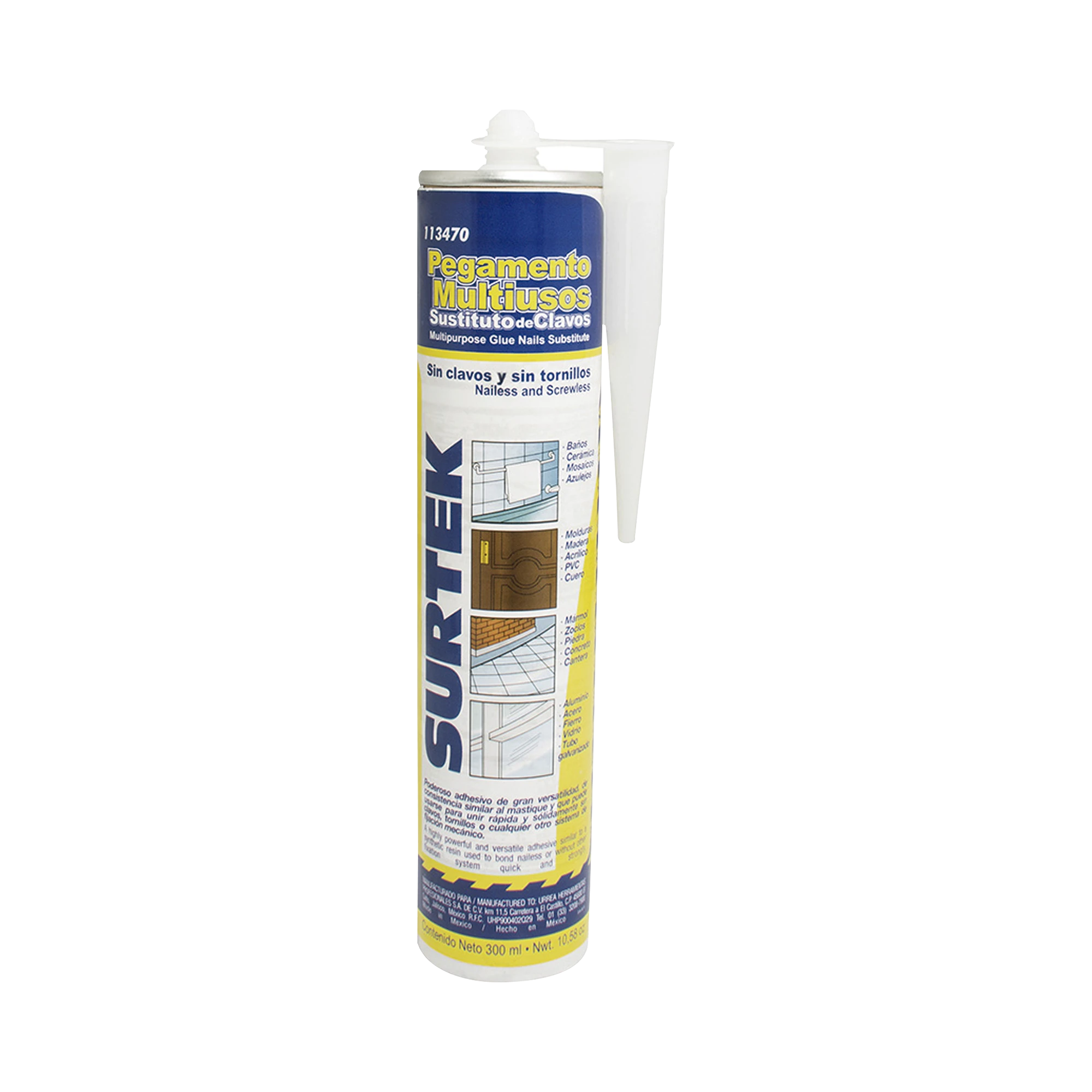 PEGAMENTO MULTIUSOS SIN CLAVOS (300 ML) (SKU:113470)-Ferreteria-SURTEK-Bsai Seguridad & Controles