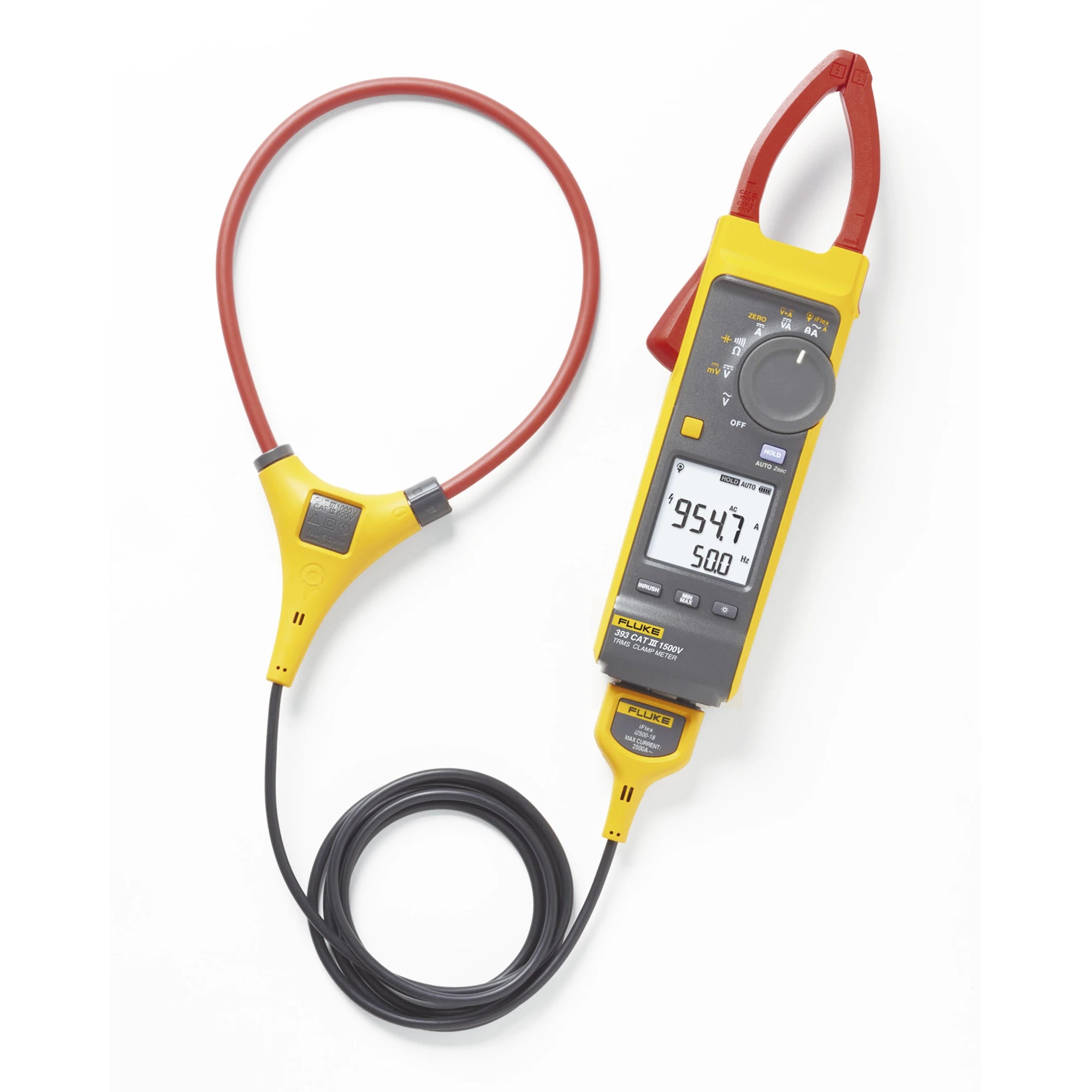 PINZA AMPERIMÉTRICA DE VERDADERO VALOR EFICAZ CON IFLEX CAT III 1500 V 393 FC-Herramientas-FLUKE-Bsai Seguridad & Controles