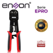 PINZA PONCHADORA ENSON EPRO-PLUGTOOL SERIE EPRO, DISEÑADA PARA EL PONCHADO CON PLUG FACIL PONCHADO SERIE EPRO, PONCHA PLUGS RJ45 Y RJ11, CUENTA CON GUILLOTINA QUE CORTA EL EXCESO DE CABLE UTP, LO CUAL AGILIZA Y AHORRA TIEMPO EN PROYECTOS-Canalizacion-ENSON-Bsai Seguridad & Controles