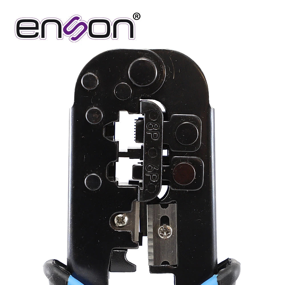 PINZAS PONCHADORAS DE RJ45 ENSON ENS-NT02 PARA CONECTORES RJ45 (8 PINES) Y RJ11 (6 PINES) CON NAVAJA DE CORTE-Herramientas-ENSON-Bsai Seguridad & Controles