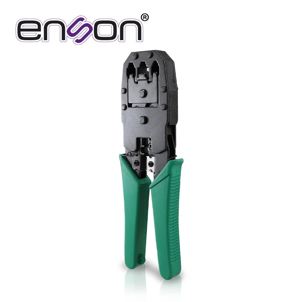 PINZAS PONCHADORAS ENSON ENS-NT01 PARA RJ9 (4 PINES) RJ11 (6 PINES) Y RJ45 (8 PINES) CON CUCHILLA DE CORTE Y PELADO DE CABLE-Herramientas-ENSON-Bsai Seguridad & Controles