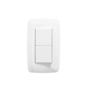 PLACA CON 2 INTERRUPTORES SENCILLOS 10 A/ 127 V CA ~ 60 HZ / 1 1/2 MÓDULOS / COLOR BLANCO.-Iluminación-JWJ-Bsai Seguridad & Controles
