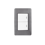 PLACA CON 2 INTERRUPTORES SENCILLOS 10 A/ 127 V CA ~ 60 HZ / CARCASA DE ACERO.-Iluminación-JWJ-Bsai Seguridad & Controles