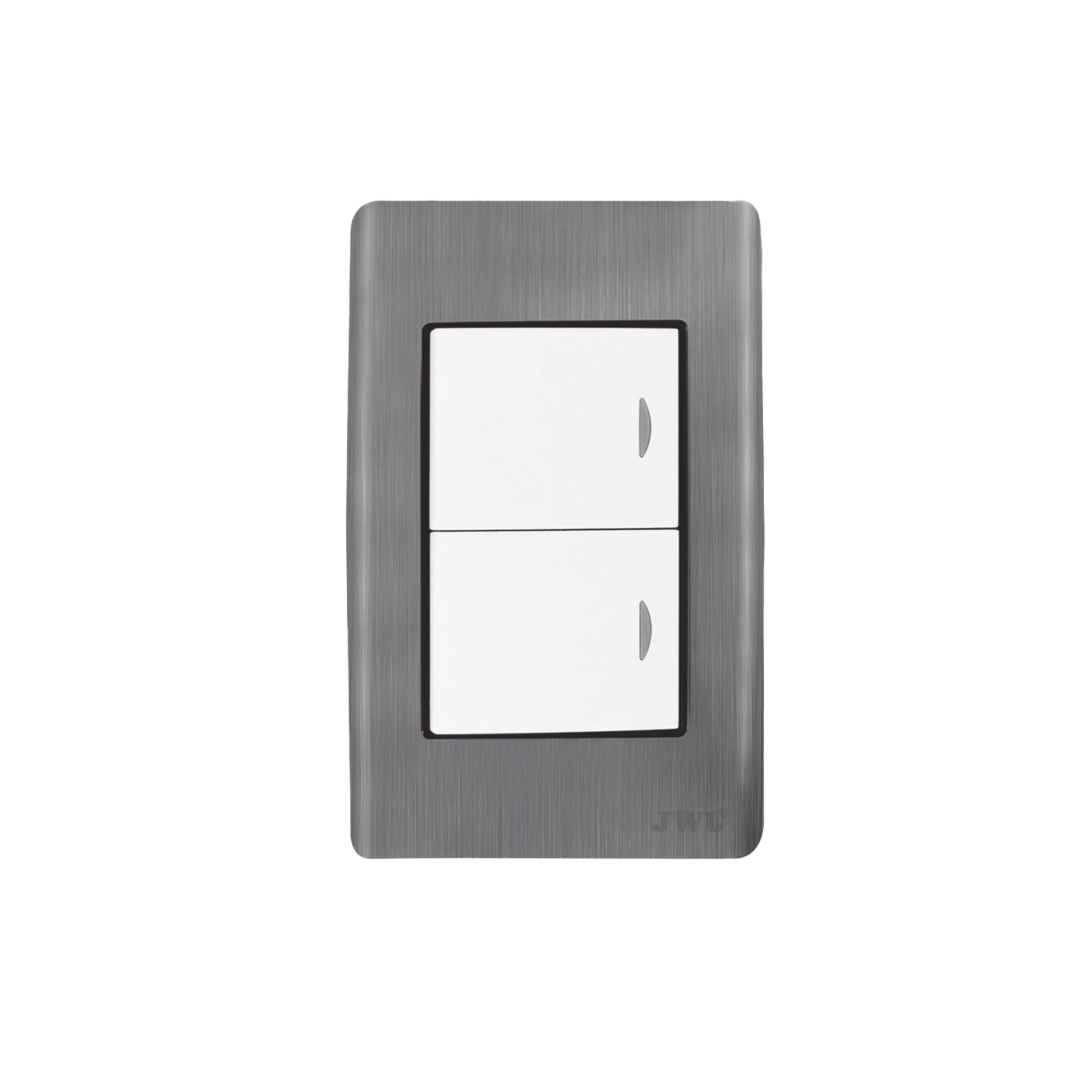 PLACA CON 2 INTERRUPTORES SENCILLOS 10 A/ 127 V CA ~ 60 HZ / CARCASA DE ACERO.-Iluminación-JWJ-Bsai Seguridad & Controles