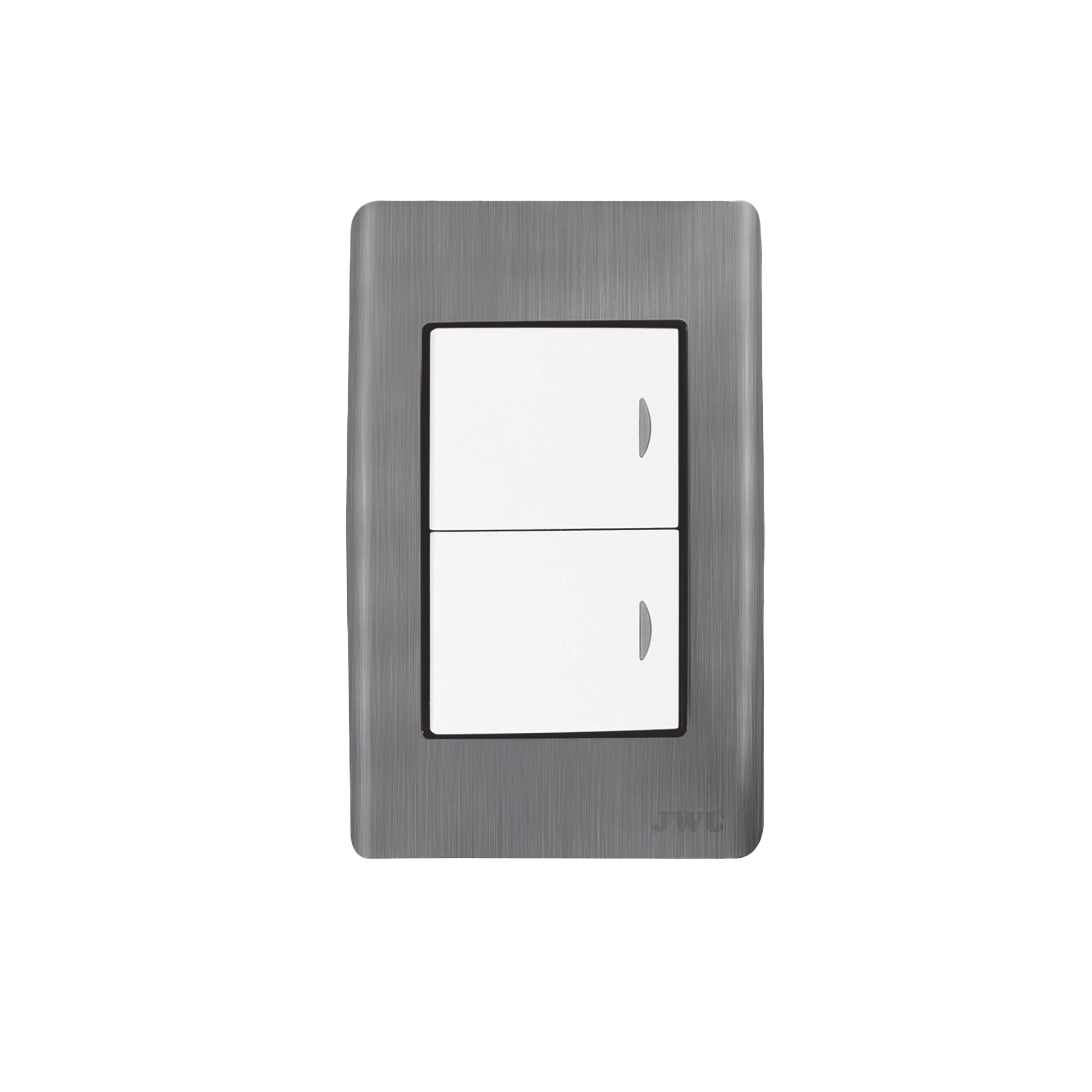 PLACA CON 2 INTERRUPTORES SENCILLOS 10 A/ 127 V CA ~ 60 HZ / CARCASA DE ACERO.-Iluminación-JWJ-Bsai Seguridad & Controles