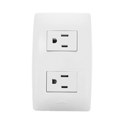 PLACA CON 2 TOMAS DE CORRIENTE 2P Y T / 127 V~60 HZ 15 A / 1 MODULO.-Iluminación-JWJ-Bsai Seguridad & Controles