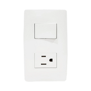 PLACA CON INTERRUPTOR ESCALERA Y 1 TOMA CORRIENTE / 127 V~60 HZ 10/15 A.-Iluminación-JWJ-Bsai Seguridad & Controles