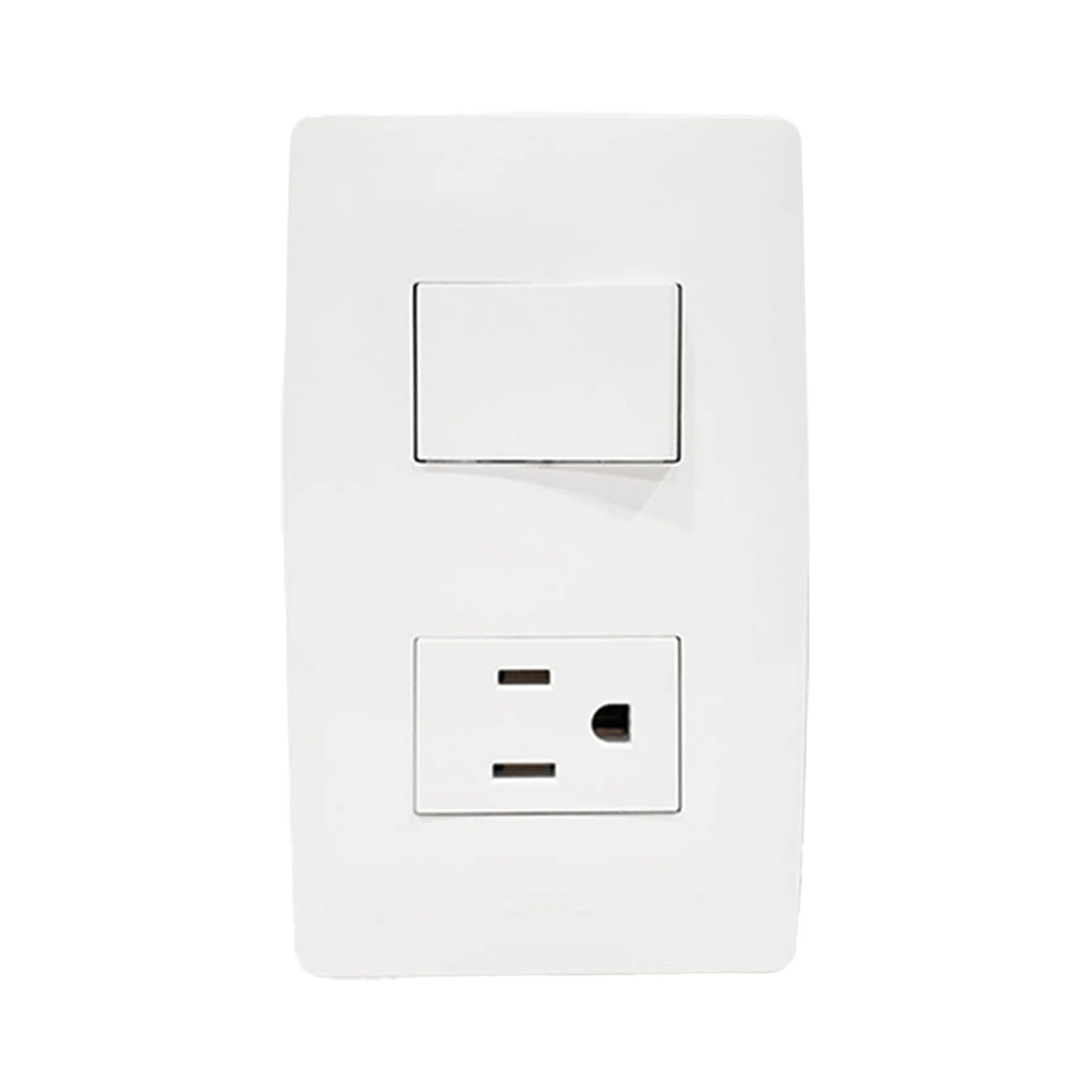 PLACA CON INTERRUPTOR ESCALERA Y 1 TOMA CORRIENTE / 127 V~60 HZ 10/15 A.-Iluminación-JWJ-Bsai Seguridad & Controles