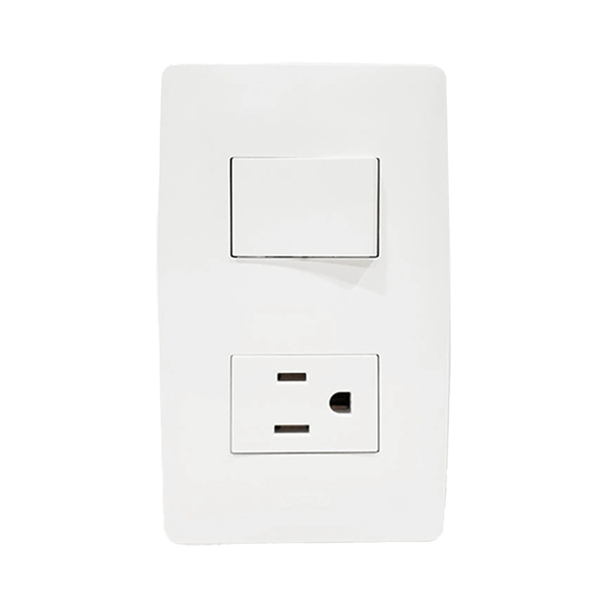 PLACA CON INTERRUPTOR ESCALERA Y 1 TOMA CORRIENTE / 127 V~60 HZ 10/15 A.-Iluminación-JWJ-Bsai Seguridad & Controles