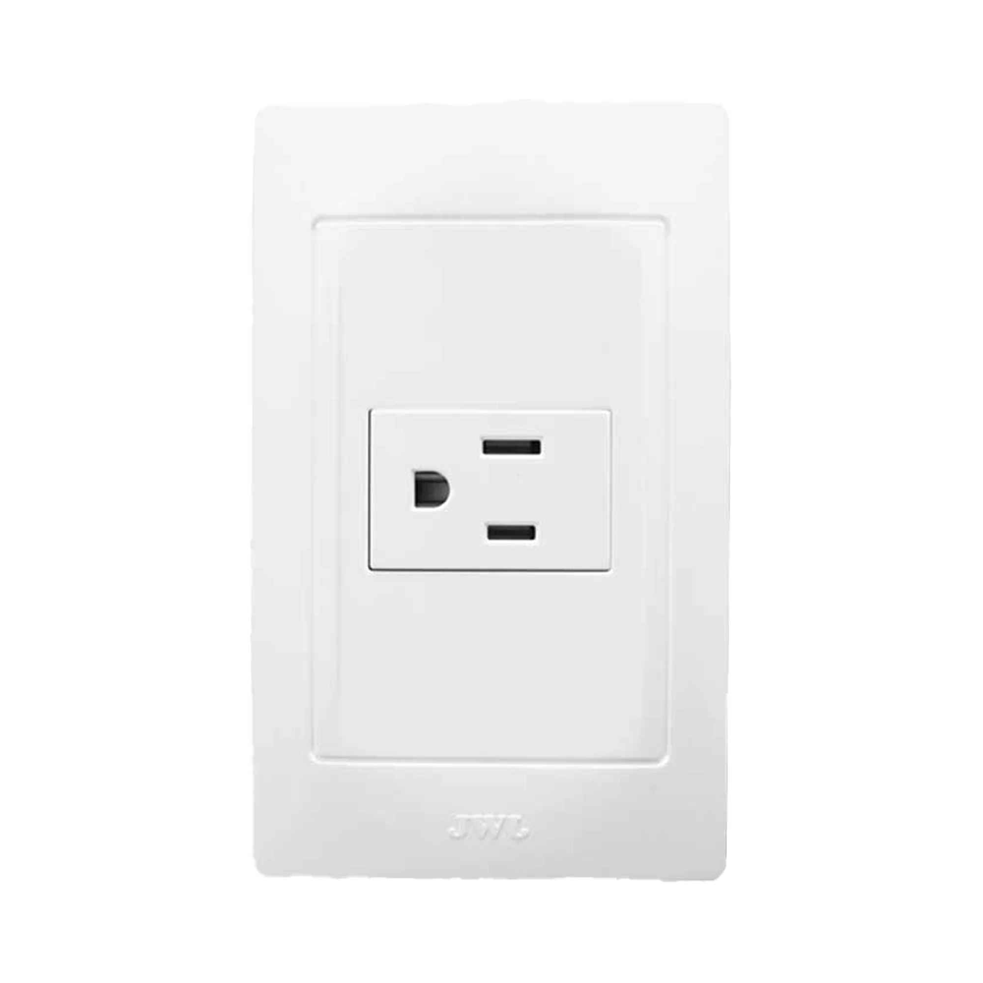 PLACA CON TOMA DE CORRIENTE 2P Y T / 1 MODULO / 127 V~60 HZ 15 A.-Iluminación-JWJ-Bsai Seguridad & Controles