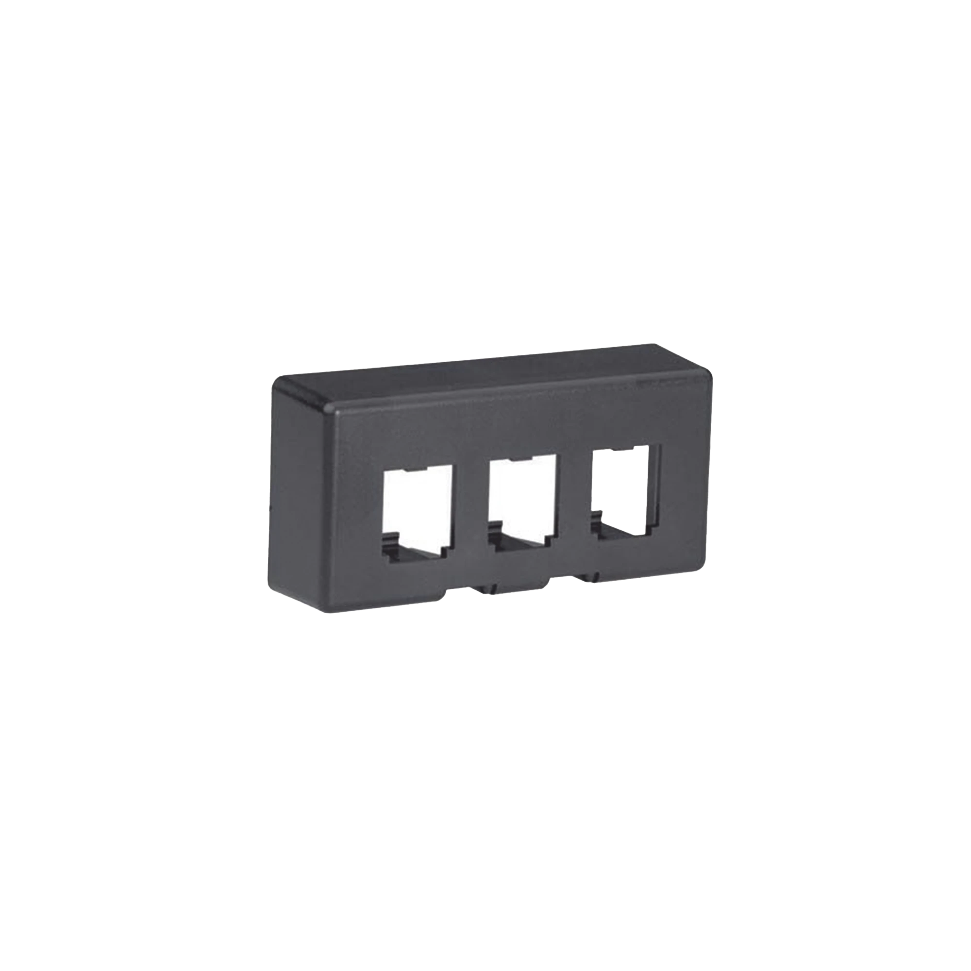 PLACA DE MOBILIARIO MODULAR ESTÁNDAR, SALIDAS PARA 3 PUERTOS MINI-COM, COLOR NEGRO-Cableado de Cobre-PANDUIT-Bsai Seguridad & Controles